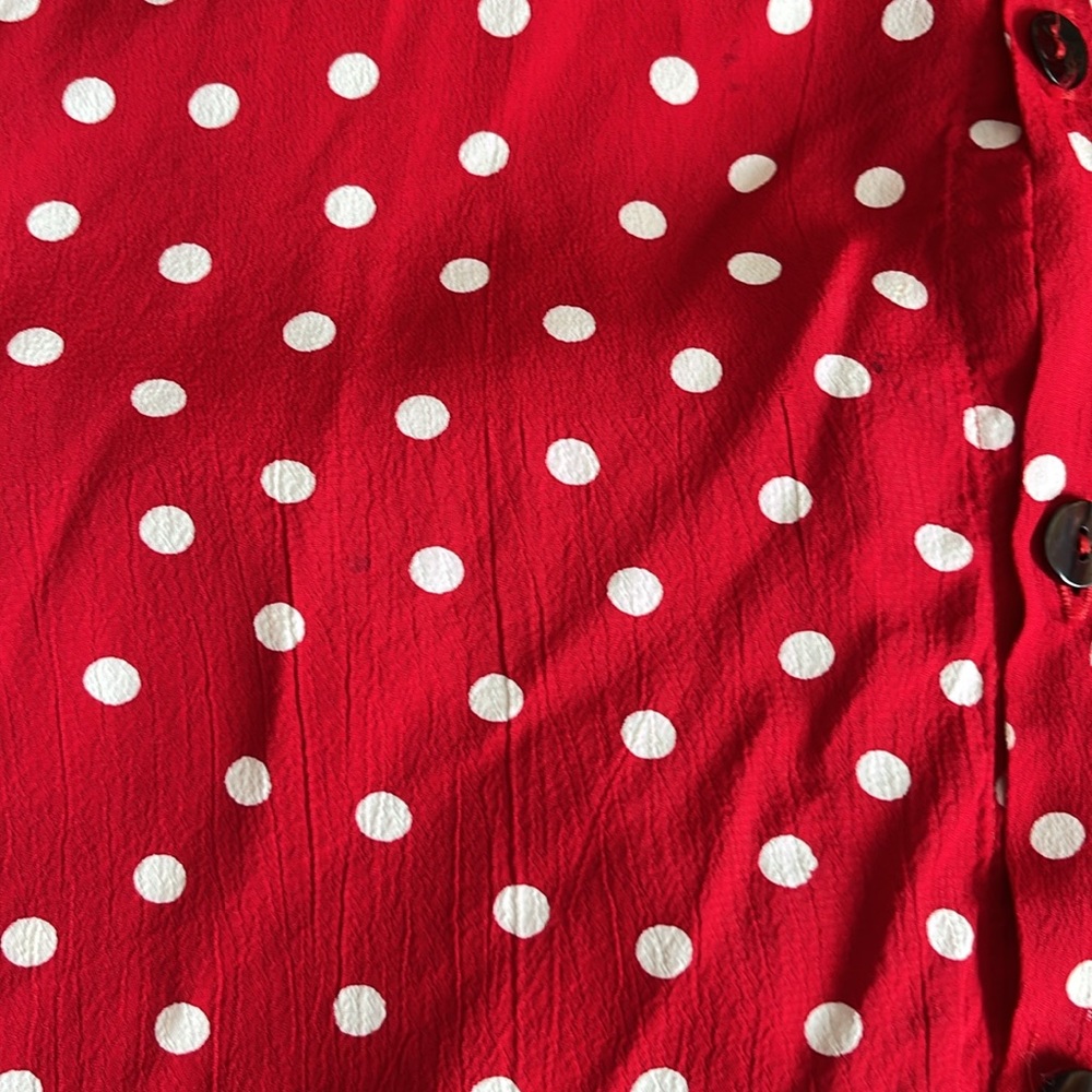 Marla Duran Women's Vintage 90s Lagenlook Polka Dot Oversized Rayon Crepe Top 1X - Picture 13 of 14